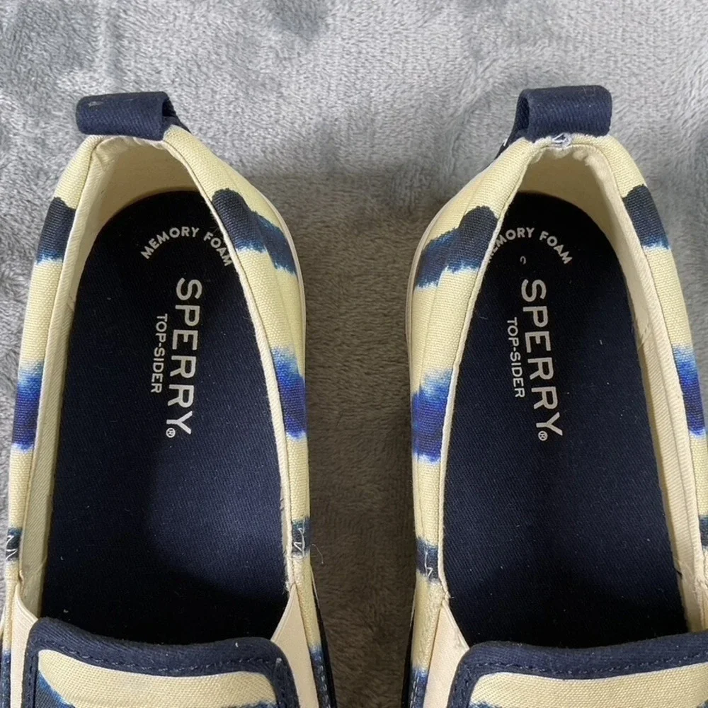 SPERRY‎ STS87169, Women Size 7.5 M Crest Twin Gore Tie Dye Stripe Navy Boating